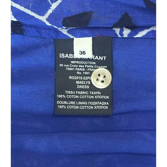 ISABEL MARANT ETOILE Maelys Wrap Midi Dress Floral Blue Ruffle Tapestry Wedding - Picture 11 of 12